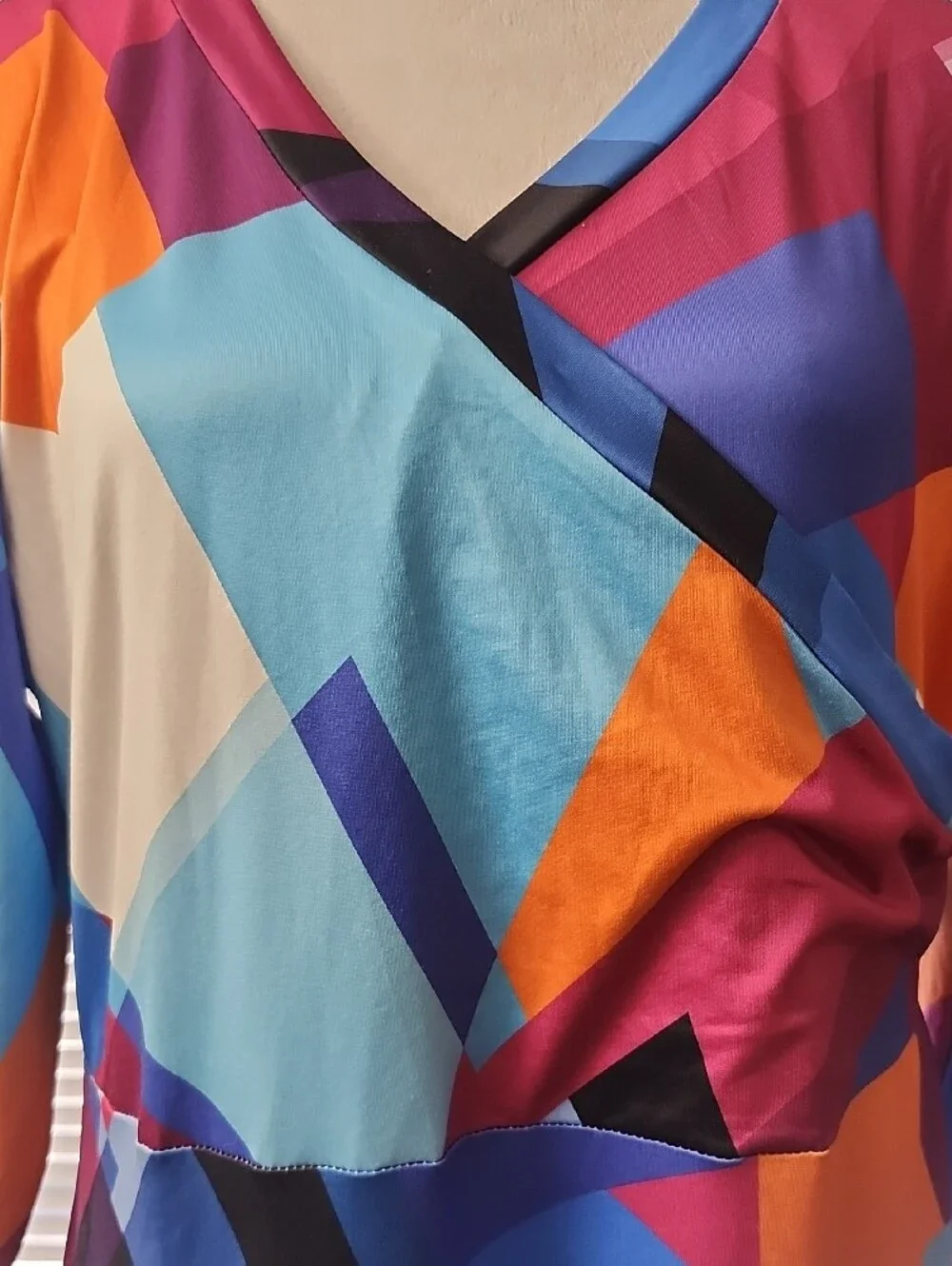 Colorblock V-Neck Maxi Dress - Multicolor